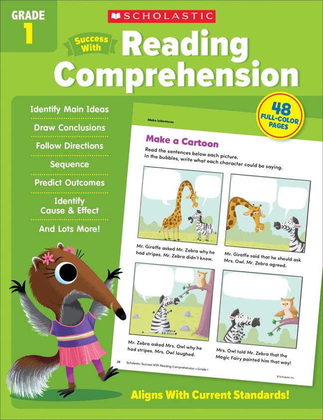 Scholastic Success with Reading Comprehension Grade 1 Workbook book cover