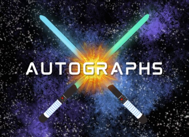 Autograph Book: Collect Signatures of Theme Park Characters and Sports Stars. Fields for Name, Date, and Notes. Saber Wars Cover. Keepsake Gift Idea ... and Adults. Room for Messages and Photos. book cover