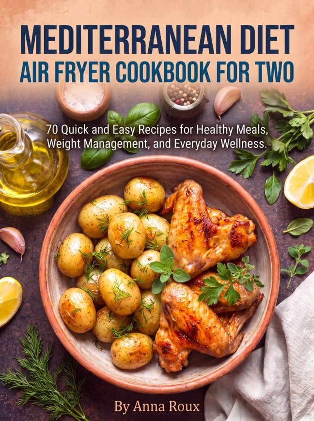 Mediterranean Diet Air Fryer Cookbook For Two: 70 Quick and Easy Recipes for Healthy Meals, Weight Management, and Everyday Wellness book cover