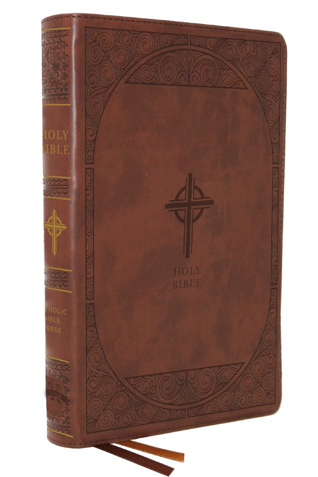NABRE, New American Bible, Revised Edition, Catholic Bible, Large Print Edition, Leathersoft, Brown, Comfort Print: Holy Bible book cover