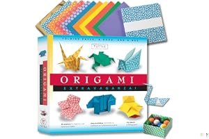 Origami Extravaganza! Folding Paper, a Book, and a Box: Origami Kit Includes Origami Book, 38 Fun Projects and 162 High-Quality Origami Papers: Great for Both Kids and Adults book cover
