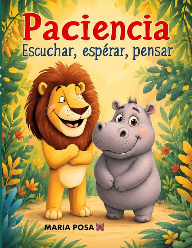Paciencia: Escuchar, Esperar y Pensar: Un cuento en español para niños que enseña a tener paciencia. Para preescolar, primeros grados... ¡y como ... dormir! (Vamos hipopótamos) (Spanish Edition) book cover