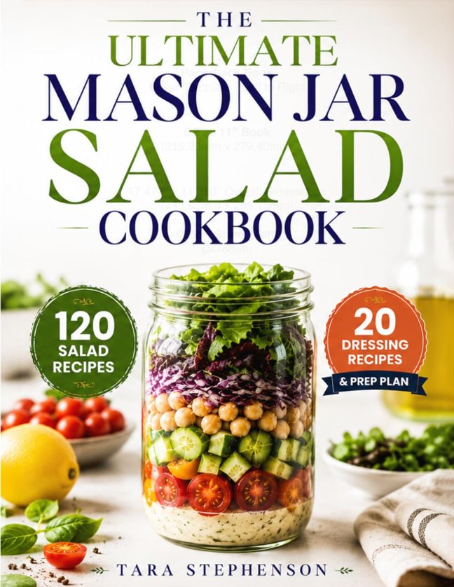 The Ultimate Mason Jar Salad Cookbook: 120 Salad Recipes to Prep Grab-and-Go Lunches, Eat Healthy on a Budget and Make a Week of Fresh Meals in Under an Hour + 20 Dressing Recipes & Prep Plan book cover