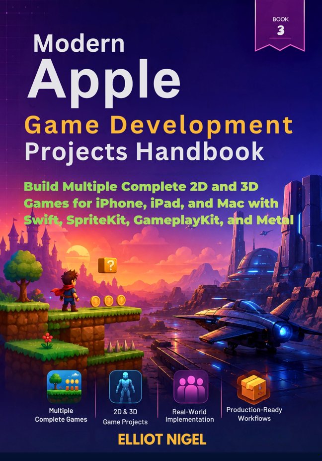 Modern Apple Game Development Projects Handbook: Build Multiple Complete 2D and 3D Games for iPhone, iPad, and Mac with Swift, SpriteKit, GameplayKit, ... Apple Game Development Professional Series) book cover