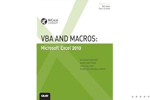 VBA and Macros: Microsoft Excel 2010 book cover