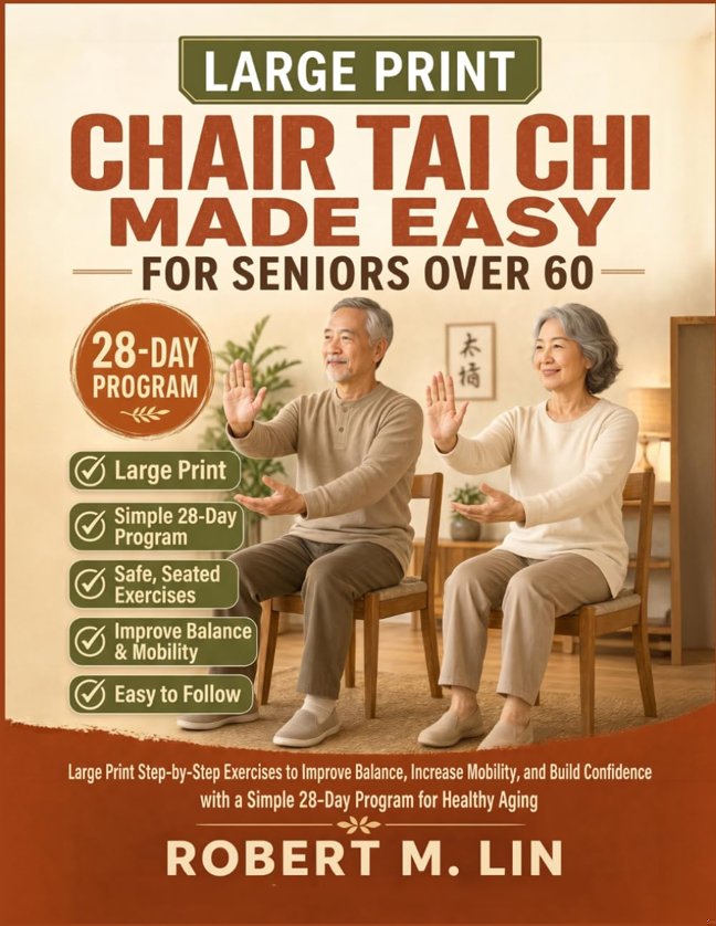 Chair Tai Chi Made Easy for Seniors Over 60: Large Print Step-by-Step Exercises to Improve Balance, Increase Mobility, and Build Confidence with a Simple 28-Day Program for Healthy Aging book cover