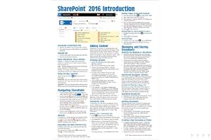 Microsoft SharePoint 2016 Introduction Quick Reference Guide - Windows Version (Cheat Sheet of Instructions & Tips - Laminated Card) book cover