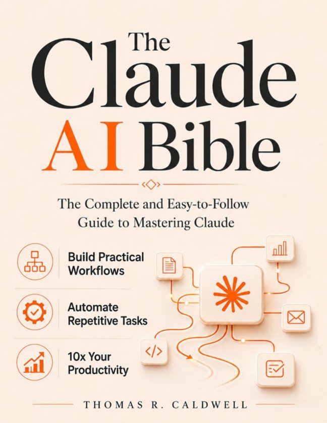 The Claude AI Bible: The Complete and Easy-to-Follow Guide to Mastering Claude – Build Practical Workflows, Automate Repetitive Tasks, and 10x Your Productivity book cover