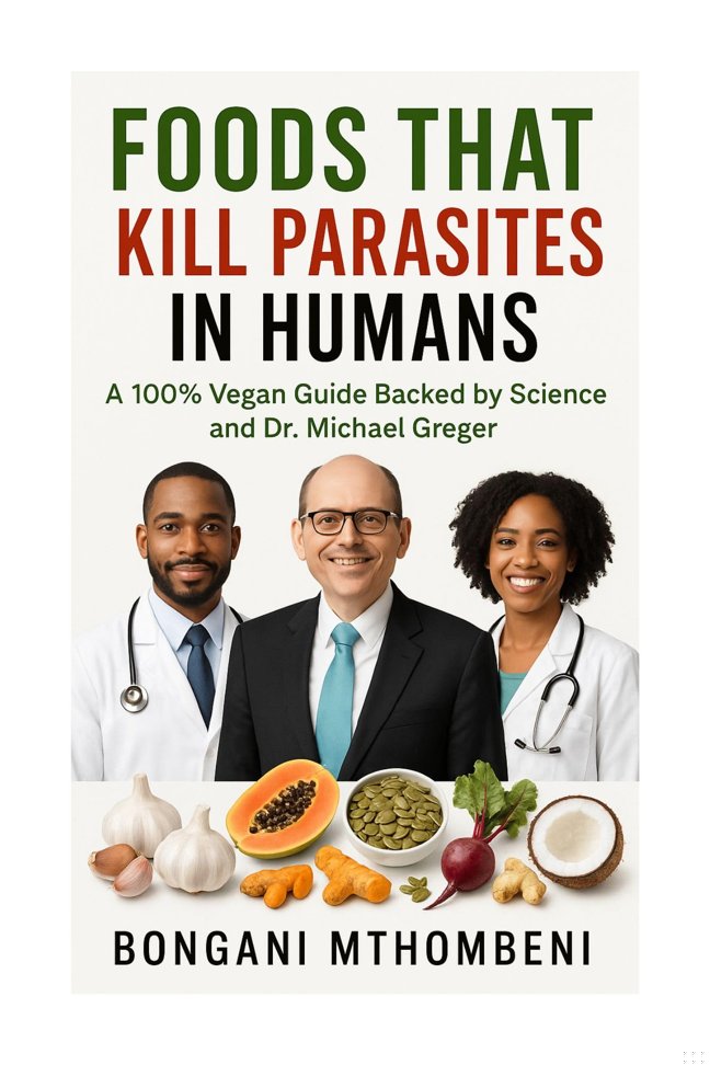 Foods That Kill Parasites in Humans: A 100% Vegan Guide Backed by Science and Dr. Michael Greger book cover