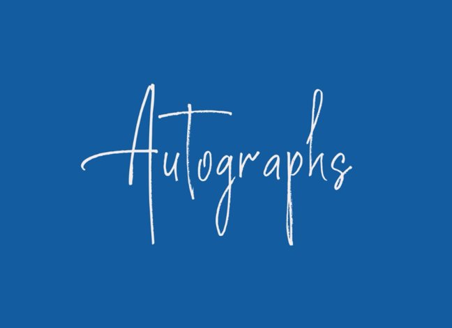 Blue Autograph Book: Small Pad for Signatures of Celebrities, Musicians, Authors, or Friends. For Concerts, Conventions, Events, etc. Gift for Adults, Kids, or Teens. 100 Plain, Blank Pages. book cover