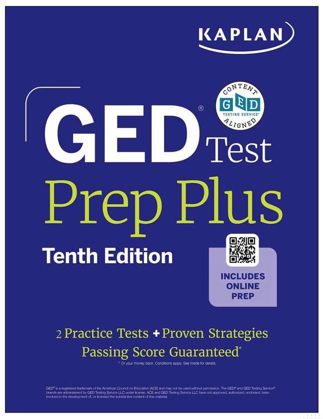 GED Test Prep Plus, Tenth Edition (2026): Includes a Diagnostic Pretest, 2 Full Length Practice Tests, 1000+ Practice Questions, and 60+ Online Videos (Kaplan Test Prep) book cover