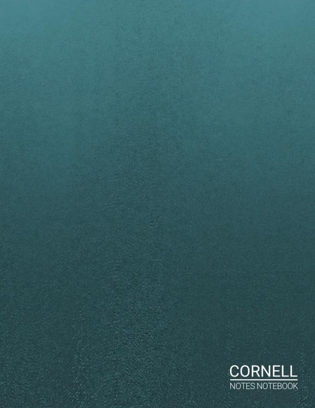 Cornell Notes Notebook: 8.5 x 11 Simple and Minimalist College Ruled Notebook for Students and Teachers | Professional Matte Cover with an Elegant Deep Teal Textured-Look Design book cover