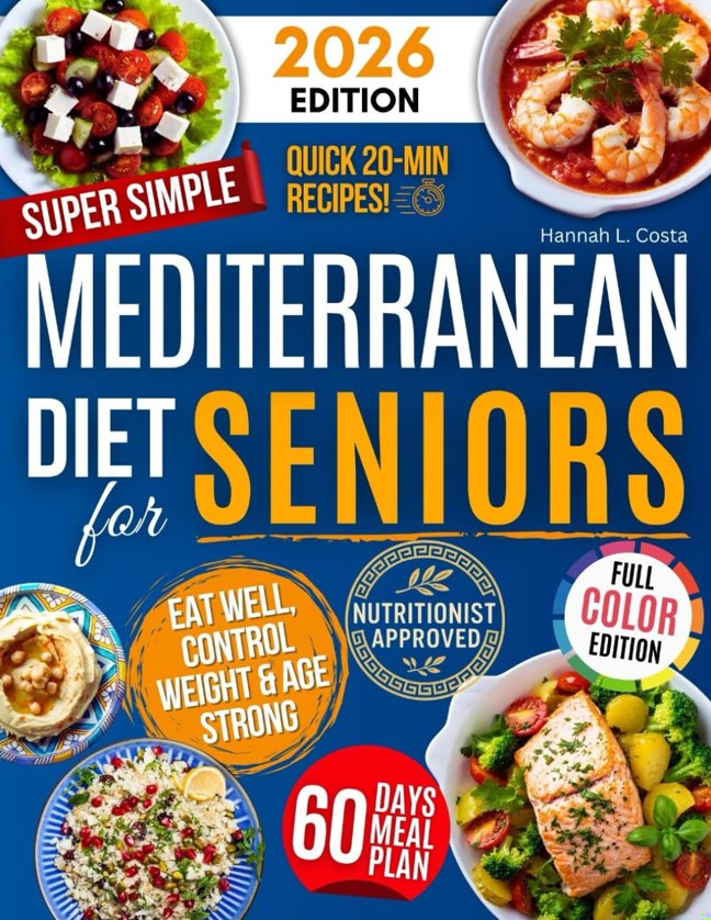 Super Simple Mediterranean Diet Cookbook for Seniors: Eat Healthy, Support Longevity & Control Weight — Your Complete Science-Backed Guide with Easy, Delicious Recipes Anyone Can Make! book cover