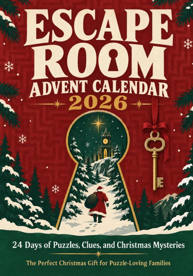 Escape Room Advent Calendar 2026: 24 Days of Puzzles, Clues, and Christmas Mysteries—The Perfect Christmas Gift for Puzzle-Loving Families book cover