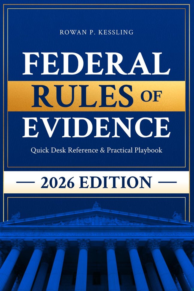 Federal Rules of Evidence, 2026 Edition: Quick Desk Reference + Practical Playbook with Cross-Refs, Objection Scripts, Checklists & Practice Q&A book cover
