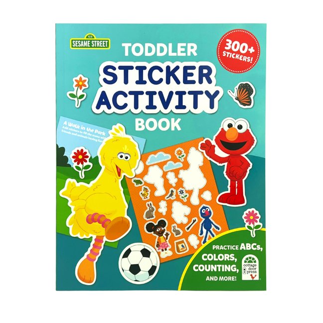 Sesame Street Sticker Activity Book for Toddlers and Preschoolers – 300+ Stickers with ABCs, Numbers, Colors, and Shapes – Fun Early Learning Travel Activity Book book cover