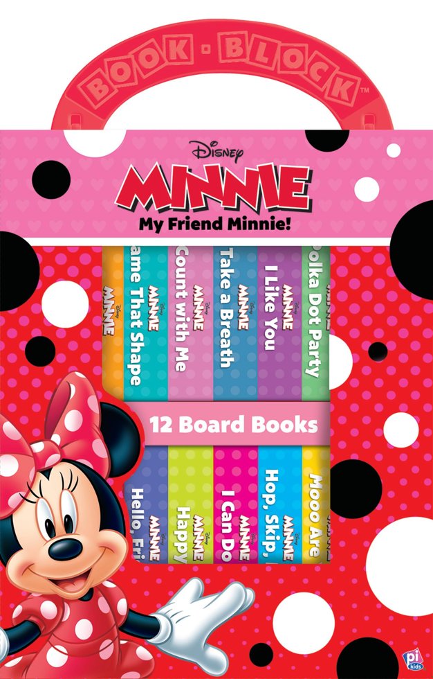 Disney - My Friend Minnie Mouse - My First Library 12 Board Book Block Set - Great for Teaching First Words - PI Kids book cover