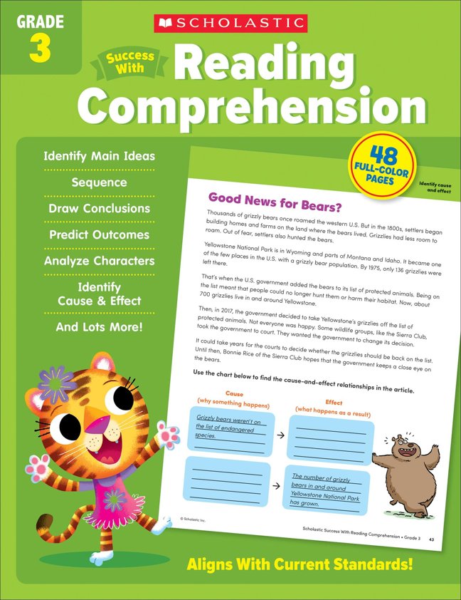 Scholastic Success with Reading Comprehension Grade 3 Workbook book cover