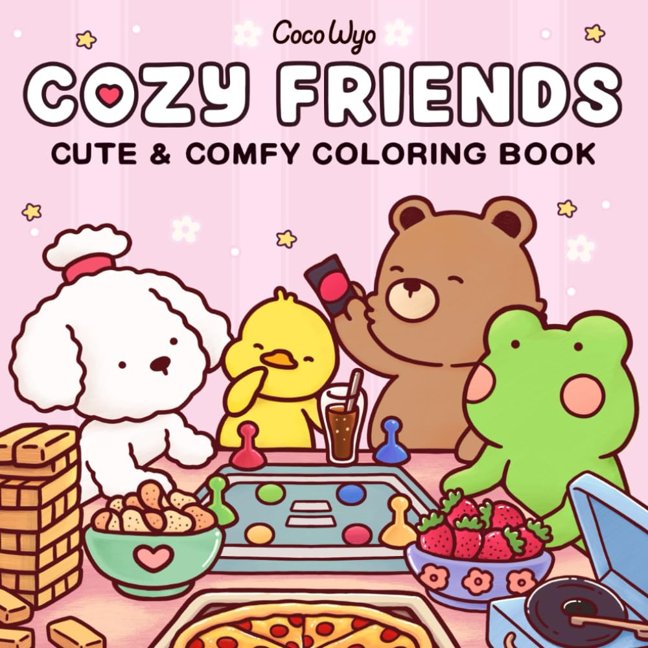 Cozy Friends: Coloring Book for Adults and Teens Featuring Super Cute Animal Characters with Easy and Simple Designs for Relaxation book cover