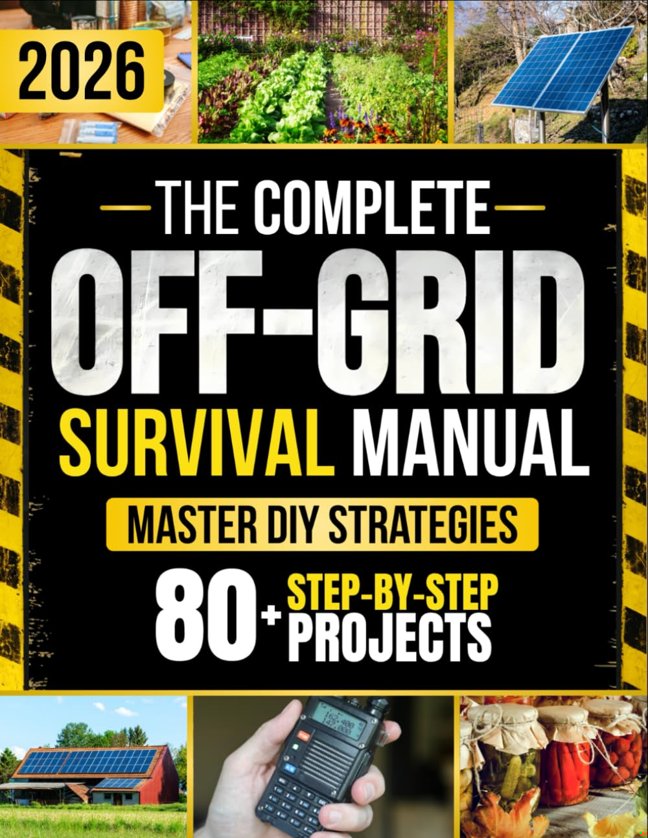 The Complete Off-Grid Survival Manual: Step-by-Step DIY Projects to Gain Freedom, Secure Supplies, Protect Your Home, and Keep Your Loved Ones Safe — Without Expensive Tools or Complex Skills book cover