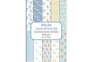 Baby Boy scrapbook paper pad small: 20 patterned double sided sheets for scrapbooking, origami, paper arts, decoupage, DIY cr book cover
