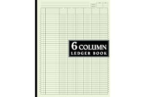 6 Column Ledger Book: Large Accounting Ledger for Bookkeeping / Columnar Pad 6 Columns, for Personel Use and Small Business, book cover