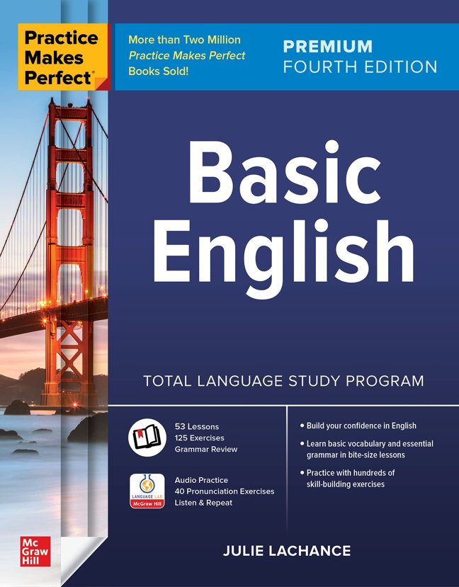 Practice Makes Perfect: Basic English, Premium Fourth Edition book cover