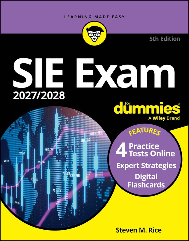 SIE Exam 2027/2028 For Dummies (Securities Industry Essentials Exam Prep + Practice Tests & Flashcards Online) book cover