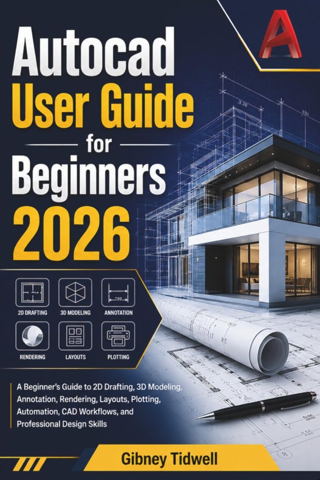 AutoCAD User Guide for Beginners 2026: A Beginner’s Guide to 2D Drafting, 3D Modeling, Annotation, Rendering, Layouts, Plotting, Automation, CAD Workflows, and Professional Design Skills book cover
