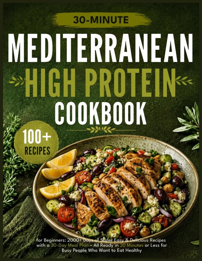Mediterranean Diet Cookbook for Beginners: 2000+ Days of Super Easy & Delicious Recipes with a 30-Day Meal Plan – All Ready in 30 Minutes or Less for Busy People Who Want to Eat Healthy book cover