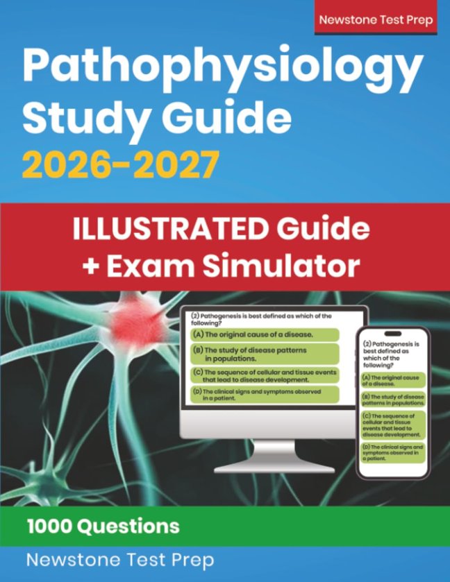 Pathophysiology Study Guide: Illustrated Review + 1000 Questions and Detailed Rationales (E-Learning Access) book cover